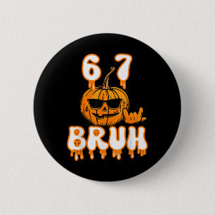 Chapa Redonda De 5 Cm Disfraz de meme de Halloween 67 Brainrot para niño