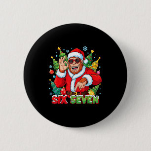 Chapa Redonda De 5 Cm Disfraz de Navidad Sasquatch 67 Bigfoot Seis Siete