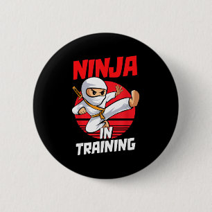 Chapa Redonda De 5 Cm Disfraz de Ninja en Entrenamiento para Niños y Niñ
