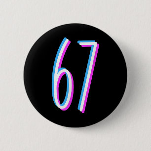 Chapa Redonda De 5 Cm Disfraz de número 6 7 Six Seven Meme 67