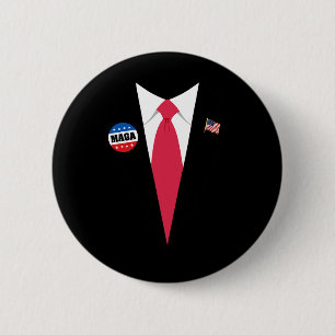 Chapa Redonda De 5 Cm Disfraz de Trump - Traje de Presidente Trump Mega