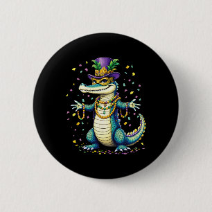Chapa Redonda De 5 Cm Disfraz del Mardigator Alligator Bruh Funny Mardi 