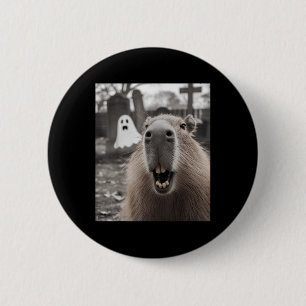 Chapa Redonda De 5 Cm Disfraz divertido de fantasma de capibara para Hal