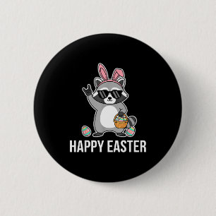 Chapa Redonda De 5 Cm Disfraz divertido de mapache de Pascua para niños