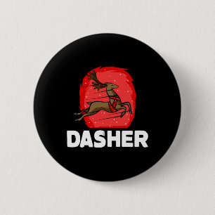 Chapa Redonda De 5 Cm Disfraz Perezoso de Reno de Santa Navidad Dasher 