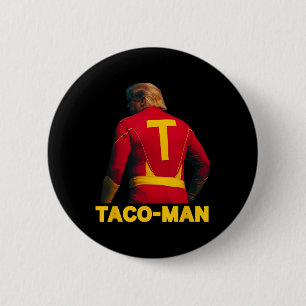 Chapa Redonda De 5 Cm Disfraz político divertido anti-Trump de Taco-man 