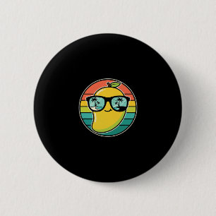 Chapa Redonda De 5 Cm Disfruta Retro Traje De Fruta De Mango Gafas De So