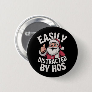 Chapa Redonda De 5 Cm Distraído fácilmente por Hos Funny Navidades Fiest