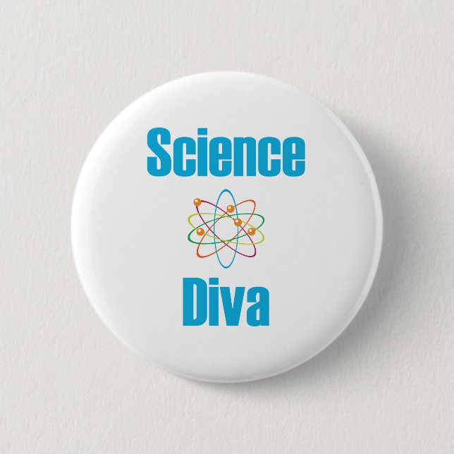 Chapa Redonda De 5 Cm Diva atómica de la ciencia (Anverso)