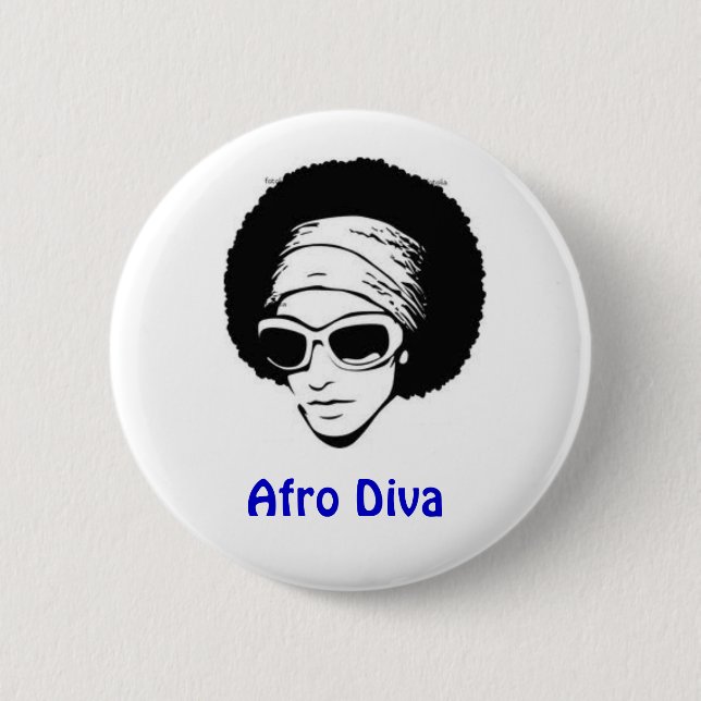 Chapa Redonda De 5 Cm Diva del Afro (Anverso)