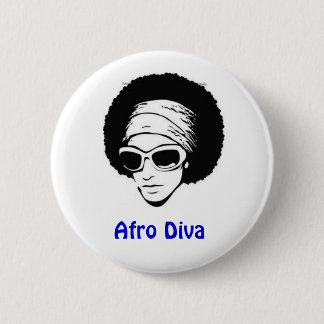 Chapa Redonda De 5 Cm Diva del Afro