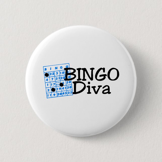 Chapa Redonda De 5 Cm Diva del bingo (Anverso)