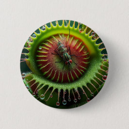 Chapa Redonda De 5 Cm Diva Floral Divertida Trampa de Venus Negrita