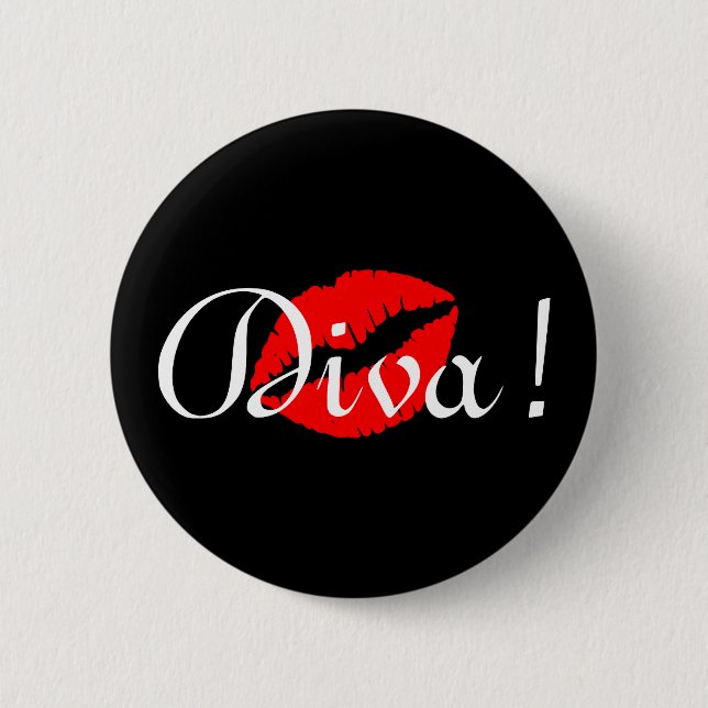 Chapa Redonda De 5 Cm Diva Kiss (Anverso)