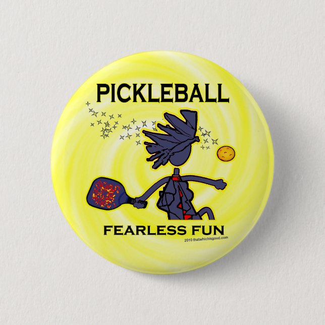 Chapa Redonda De 5 Cm Diversión audaz de Pickleball (Anverso)