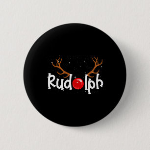 Chapa Redonda De 5 Cm Diversión de los Navidades de renos de la nariz ro