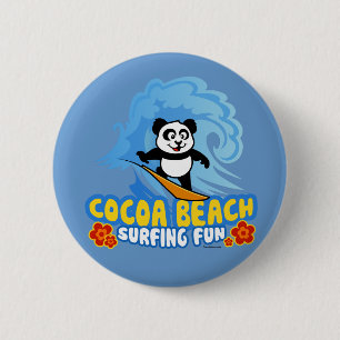 Chapa Redonda De 5 Cm Diversión que practica surf de la playa del cacao