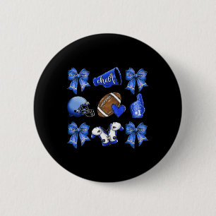 Chapa Redonda De 5 Cm Divertida camiseta azul de animadora para mamá y c