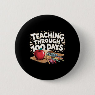 Chapa Redonda De 5 Cm Divertida Enseñanza A Lo Largo De 100 Días De Educ