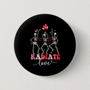 Chapa Redonda De 5 Cm Divertida Radiate Love Valentine Radiology