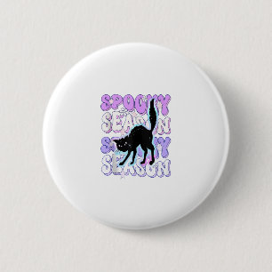 Chapa Redonda De 5 Cm Divertida Saying Spookone Season Halloween Cat Lov