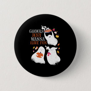 Chapa Redonda De 5 Cm Divertidas Fiestas de Halloween quieren divertirse