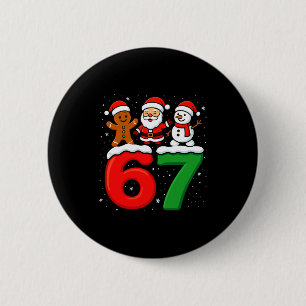 Chapa Redonda De 5 Cm Divertido 67 Meme Navidad Seis Siete Santa Muñeco