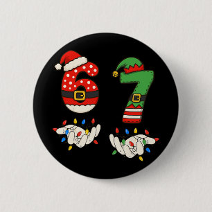 Chapa Redonda De 5 Cm Divertido 67 Seis Siete Meme Pareja Pareo Navidad