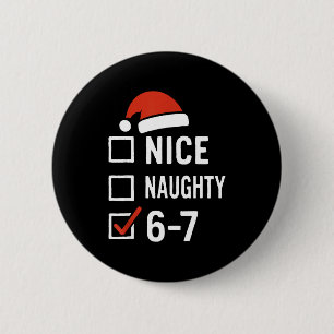 Chapa Redonda De 5 Cm Divertido 6-7 Meme Bonito Travieso Navidad, Seis S