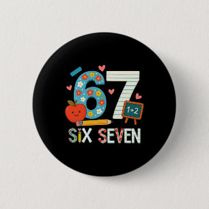 Chapa Redonda De 5 Cm Divertido 6 7 Seis Siete Meme 67 Profesor Para Hom