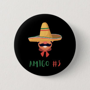 Chapa Redonda De 5 Cm Divertido Amigo Mexicano #3 Grupo coincidiendo Diy