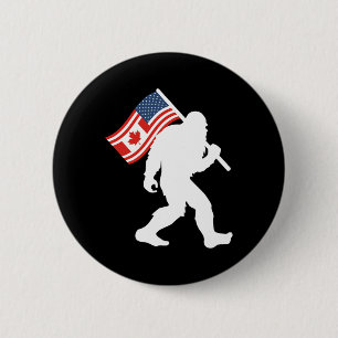 Chapa Redonda De 5 Cm Divertido Bigfoot Canadá El estado 51 Trump Canadá