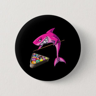 Chapa Redonda De 5 Cm Divertido billar de tiburones hembra