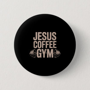 Chapa Redonda De 5 Cm Divertido Cristiano Entrenamiento Jesús Café Gimna