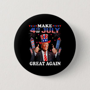 Chapa Redonda De 5 Cm Divertido Día de la Independencia de Trump hace de