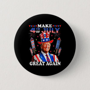 Chapa Redonda De 5 Cm Divertido Día de la Independencia de Trump hace de