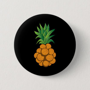 Chapa Redonda De 5 Cm Divertido diseño de piña de baloncesto fresco - ar