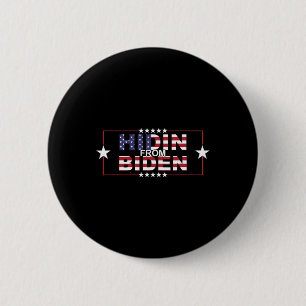 Chapa Redonda De 5 Cm Divertido Escondimiento De Biden - Anti Joe - Pro 