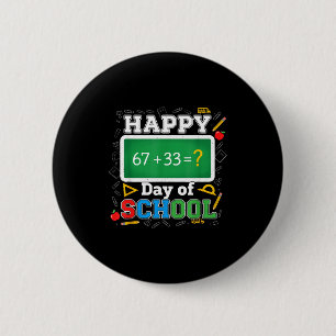 Chapa Redonda De 5 Cm Divertido Feliz 100 Días De Escuela Profesor De Ma