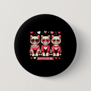 Chapa Redonda De 5 Cm Divertido Feliz Meowentines Lindo Gatos Del Día De