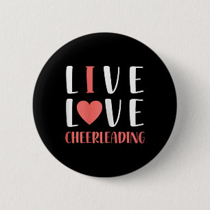 Chapa Redonda De 5 Cm Divertido Gráfico de Porristas de Live Love para M