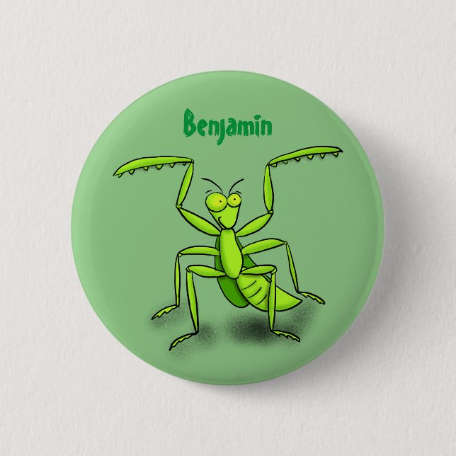 Chapa Redonda De 5 Cm Divertido ilustracion personalizado de mantis de o (Anverso)