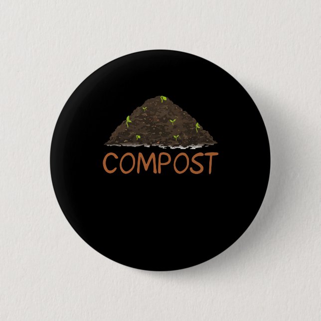 Chapa Redonda De 5 Cm Divertido jardinero regala compost (Anverso)