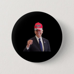 Chapa Redonda De 5 Cm Divertido Joe Biden se pone la gorra Trump 2024