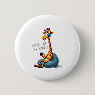 Chapa Redonda De 5 Cm Divertido juego de jirafa para videojuegos masculi