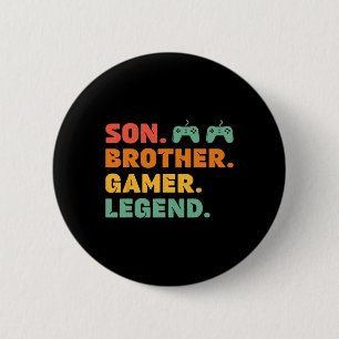 Chapa Redonda De 5 Cm Divertido jugador hermano hijo jugador de juegos h