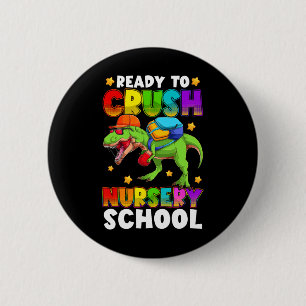 Chapa Redonda De 5 Cm Divertido Listo Para Aplastar Guardería T Rex Prim