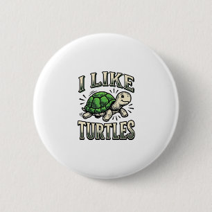 Chapa Redonda De 5 Cm Divertido Me Gustan Las Tortugas Camiseta Vintage 
