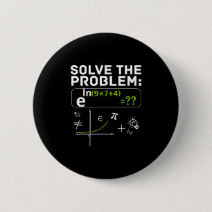 Chapa Redonda De 5 Cm Divertido meme de matemáticas 67 Resuelve el probl