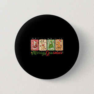 Chapa Redonda De 5 Cm Divertido merry Goosemas Navidades Duck Silly Goos